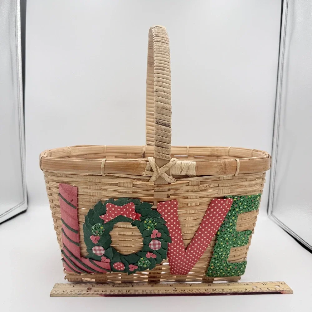 Christmas Holiday Basket with a handle‎ and decorative 